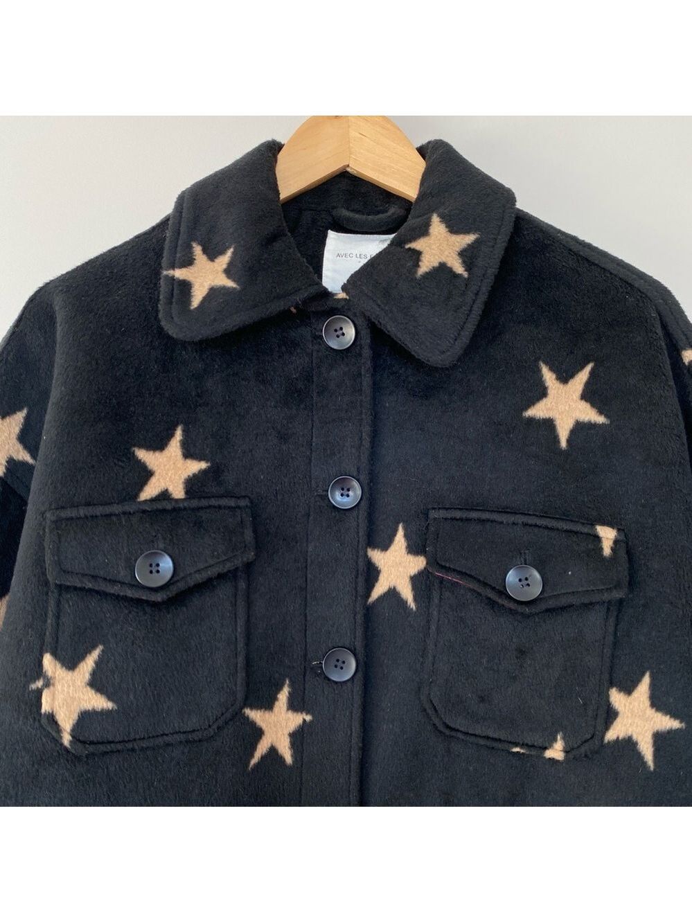 Anthropologie AVEC LES FILLES Starry Knit Shacket Shirt Jacket Sz XS - Picture 7 of 13